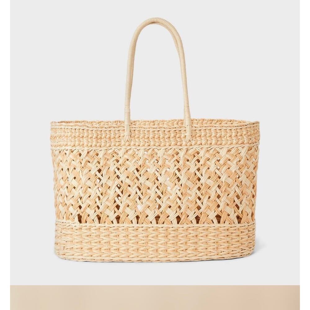 Shade & Shore Straw Tote Handbag - Ivory XL